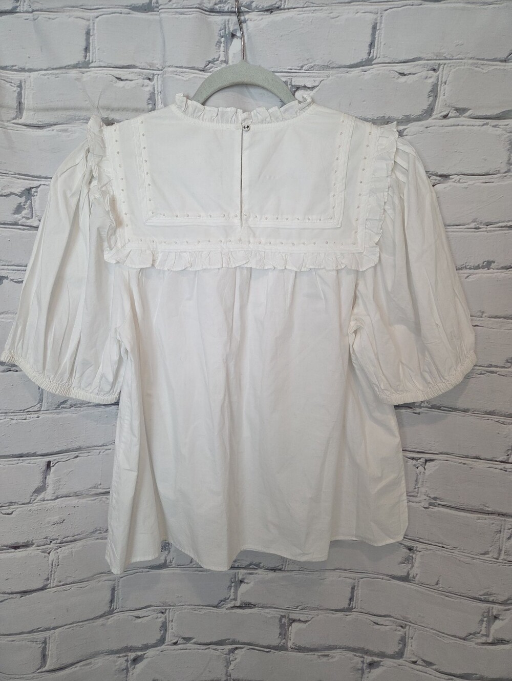 Ulla Johnson Adeline Cotton Blouse In White - Picture 3 of 7